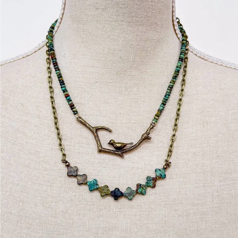 Braelyn African Turquoise Bird Necklace